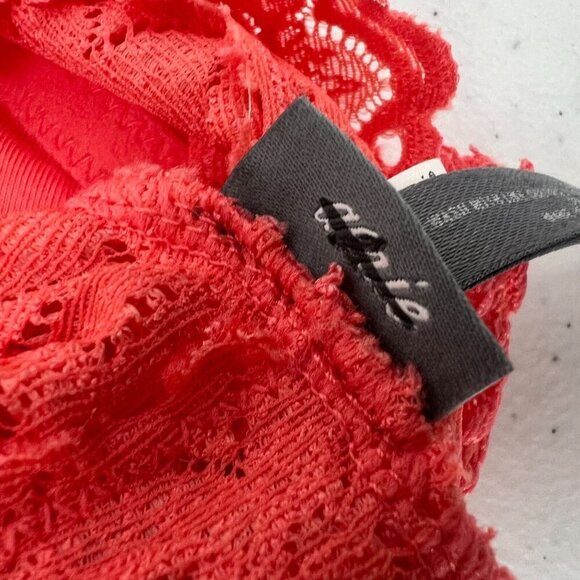 Aerie L Coral Lace Strapless Bandeau Bralette - Picture 4 of 9